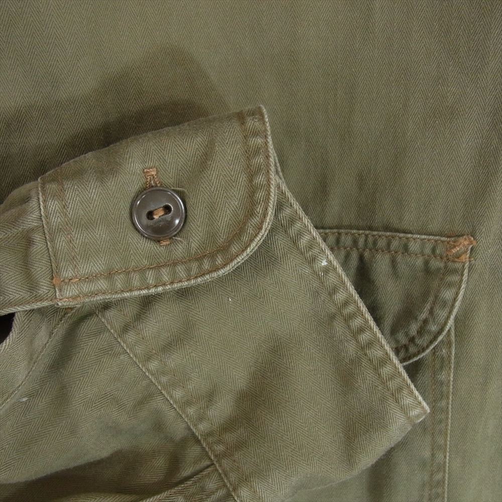 Buzz Rickson's バズリクソンズ BR26081 HERRINGBONE WORK SHIRT ヘリンボーン ワーク 長袖 シャツ カーキ系 16 16 1/2【中古】