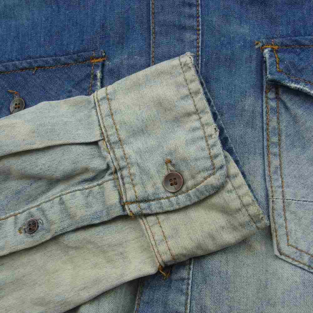 Billionaire Boys Club ビリオネアボーイズクラブ DENIM SHIRT グラデーション ロゴ デニム 長袖 シャツ インディゴブルー系 M【中古】