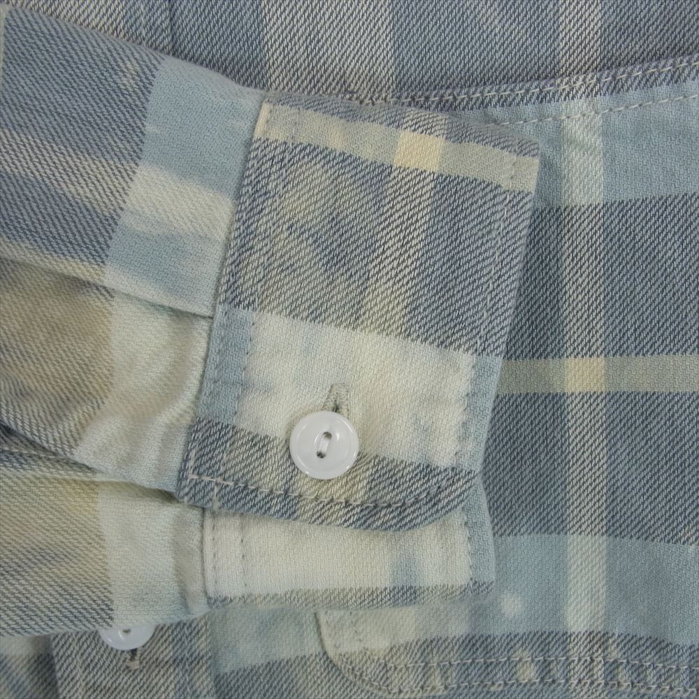 Ron Herman ロンハーマン 2920700069 Bleach Check shirt ブリーチ加工 コットン チェック ネル 長袖 シャツ M【中古】
