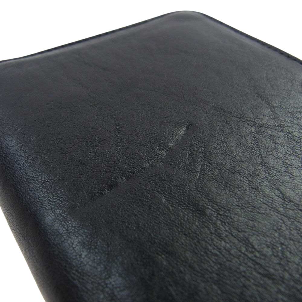 CHROME HEARTS クロムハーツ(原本無) 1ZIP CROSS BTN WALLET 1ジップ クロスボールボタン レザー ウォレット 財布 ブラック系【中古】