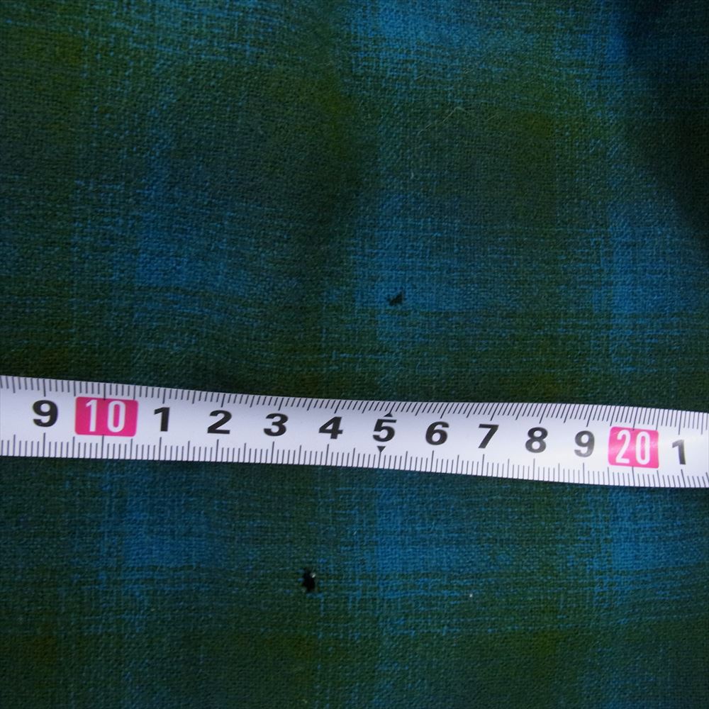 PENDLETON ペンドルトン 60s ヴィンテージ オープンカラー オンブレ チェック ウール シャツ グリーン系 L【中古】