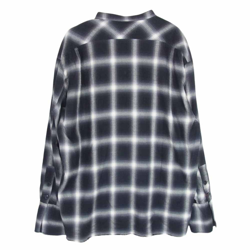 グレッグローレン PLAID CLASSIC STUDIO SHIRT カットオフ プレイド クラシック スタジオ チェック ネルシャツ 長袖  ブラック系 3【中古】