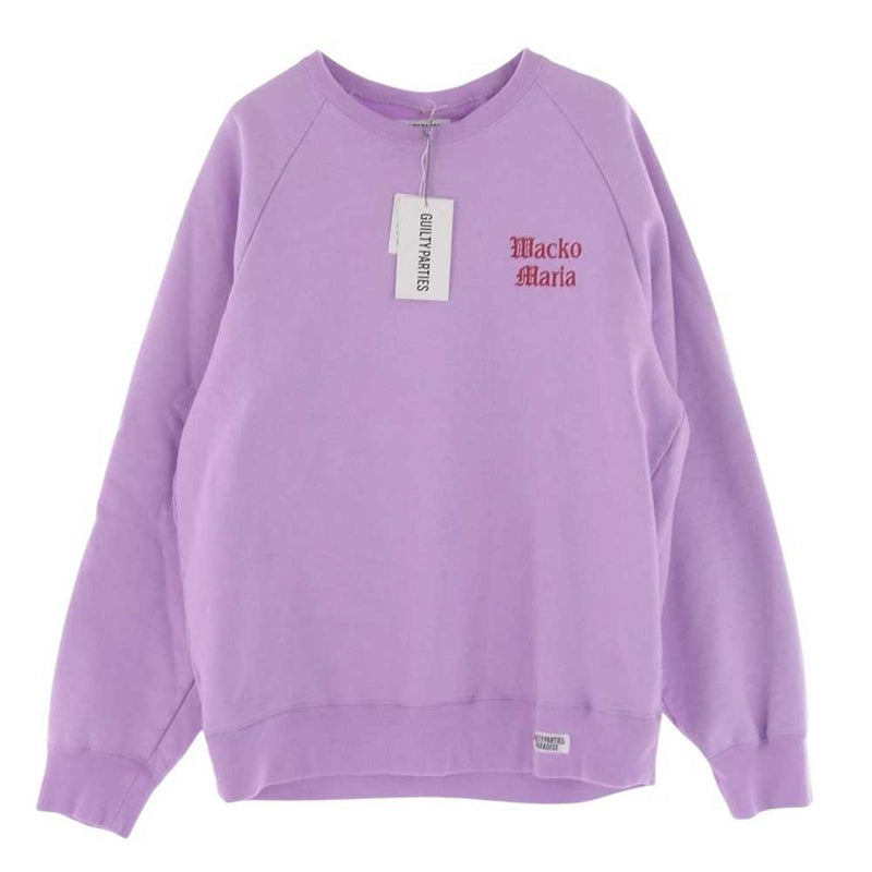 WACKO MARIA ワコマリア 22AW 22FW-WMC-SS07 WASHED HEAVY WEIGHT CREW NECK SWEAT  SHIRT ウォッシュド ヘビー ウエイト クルーネック スウェット シャツ パープル系 M【極上美品】【中古】