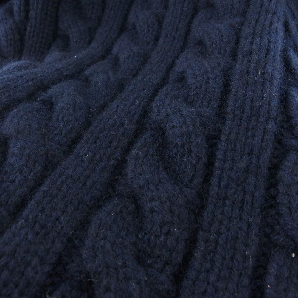 アプレッセ 23AW 23AAP-03-03K Cashmere Aran Sweater カシミア カシミヤ アランニット ケーブル編み セーター ネイビー系 2【中古】