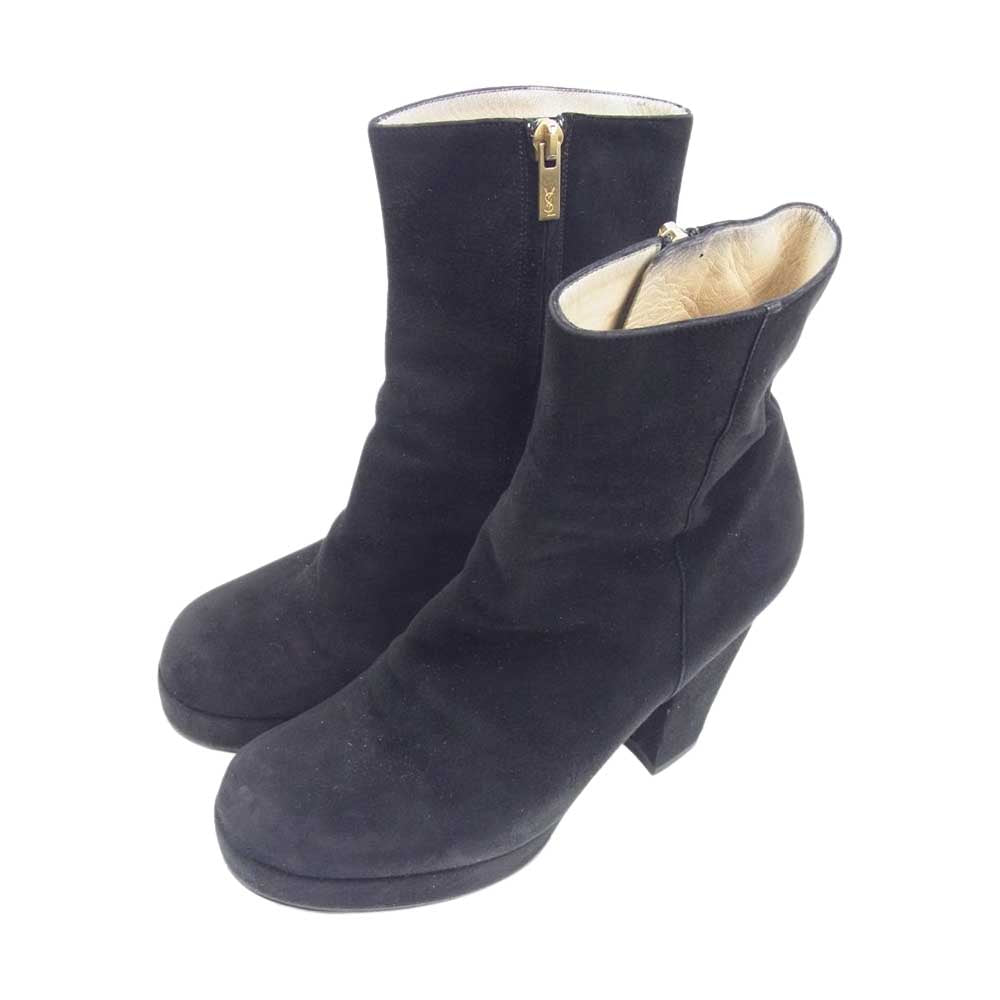 【ムラ】SAINT LAURENT スエード ヒールブーツ 41 YVES SAINT LAURENT イヴサンローラン イタリア製 ヒール スエード