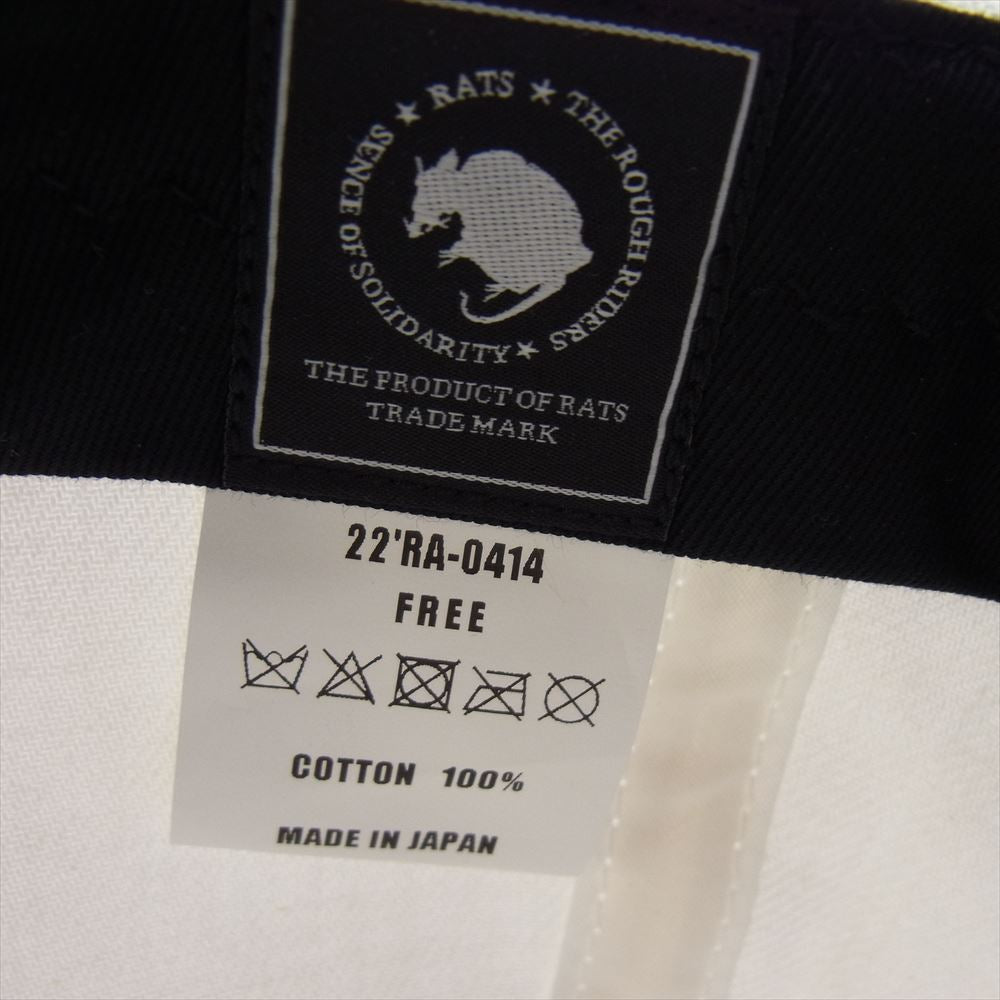 RATS ラッツ 22 RA 0414 OLD ENGLISH COMBI CAP オールド イングリッシュ ベースボール 6パネル キャップ ホワイト系 FREE【中古】