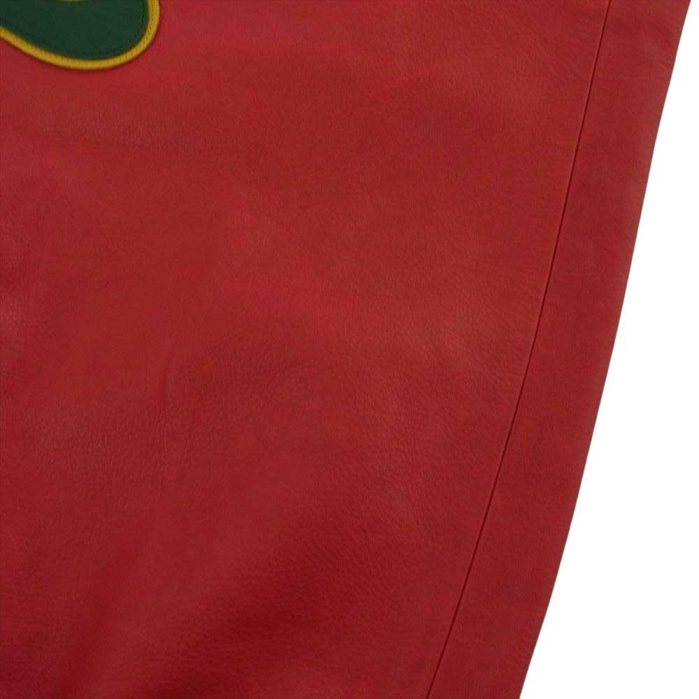 Supreme シュプリーム × NIKE ナイキ 19AW Leather Warm Up Pant レザーウォームアップパンツ トラックパンツ レッド系 S【中古】