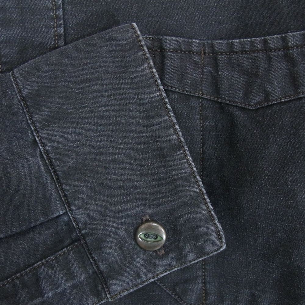 RRL ダブルアールエル 200011589 コットンリネンサテン 長袖 ワークシャツ ブラック系 SP【中古】