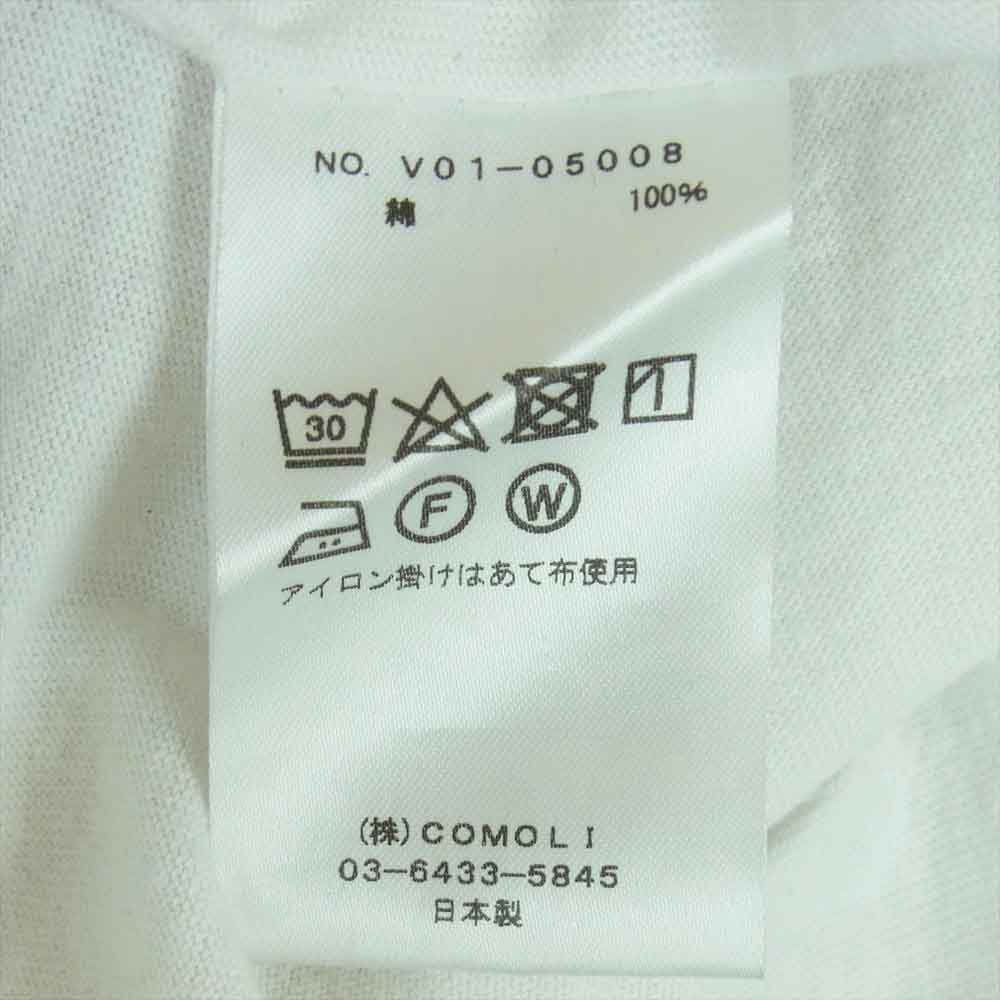 COMOLI コモリ 22SS V01-05008 空紡天竺 クルーネック 半袖 Tシャツ コットン 日本製 ホワイト系 3【中古】