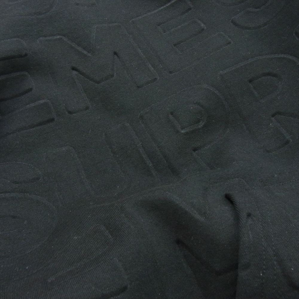 Supreme シュプリーム Embossed Logos Hooded Sweatshirt エンボスロゴ フーディー フーディー パーカー ブラック系 L【中古】