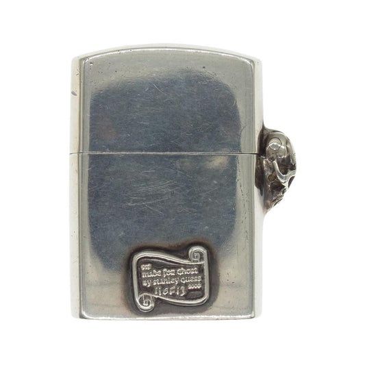 STANLEY GUESS スタンリーゲス スカルヒンジ ウッド ジッポライターケース Zippo シルバー系【中古】