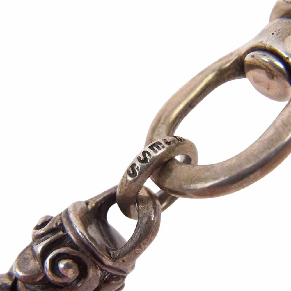 STANLEY GUESS スタンリーゲス ウッドクリップ オールシルバーボール ウォレットチェーン シルバー系【中古】
