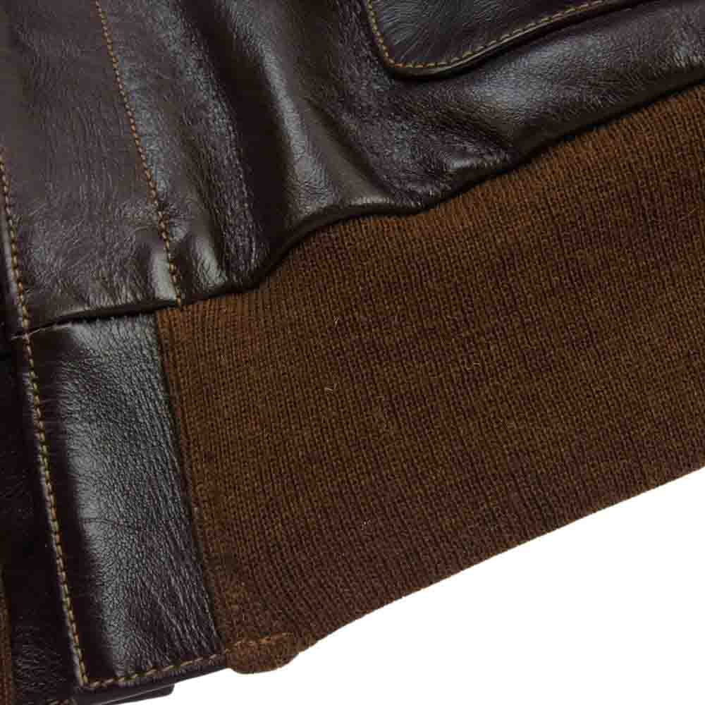 Buzz Rickson's バズリクソンズ BR80593 Type A-2 CONTRACT No. W535 AC-23380 ROUGH WEAR CLOTHING CO ラフウェア 復刻 ホースハイド 馬革 レザー ジャケット ブラウン系 42【美品】【中古】