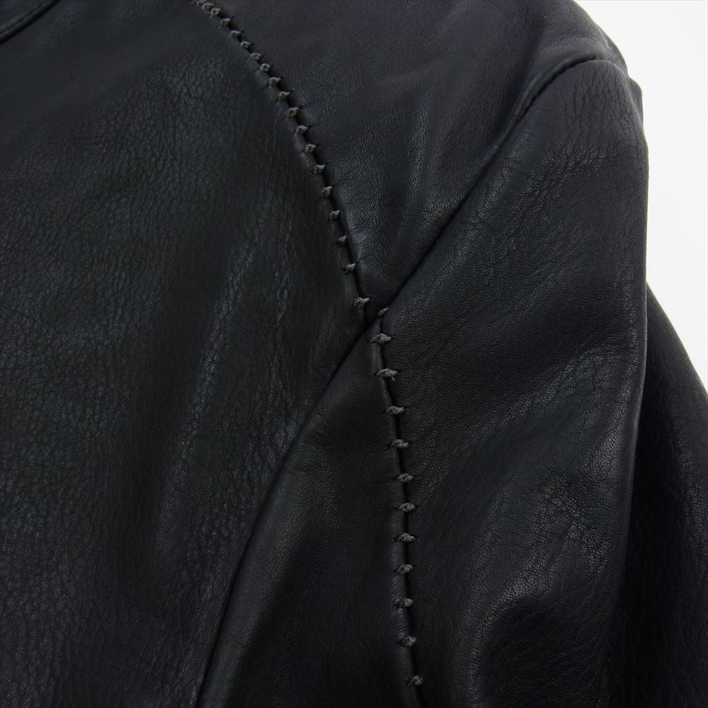 ISAMUKATAYAMA BACKLASH イサムカタヤマバックラッシュ IN-1948-01 incarnation SINGLE LEATHER JACKET GERMAN BABY CALF インカネーション ドイツベビーカーフ レザー シングル ライダース ジャケット ブラック系 L【中古】