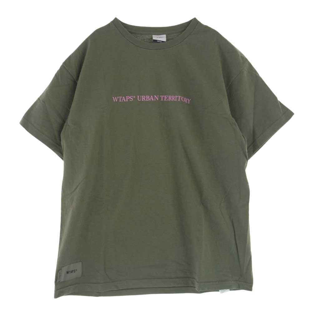 WTAPS ダブルタップス 23SS 231ATDT-STM03S WUT SS COTTON URBAN TERRITORY ロゴ 半袖 Tシャツ TEE グリーン系 SIZE X 02【中古】