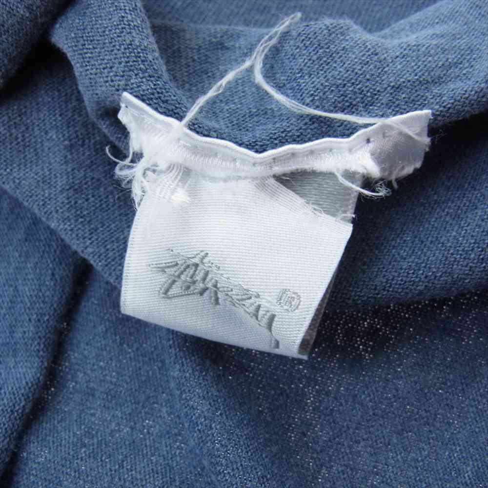 STUSSY ステューシー カットオフ センター ロゴ プリント Tシャツ 半袖 ブルー系 M【中古】