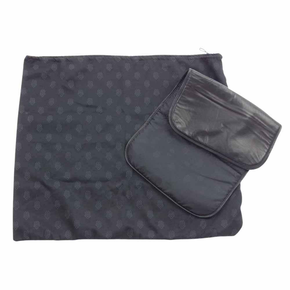 CHROME HEARTS クロムハーツ(原本無) ダイパーバッグ プレーン マザーズバック ポーチ付 2WAY ショルダー ボストンバッグ ブラック系【中古】