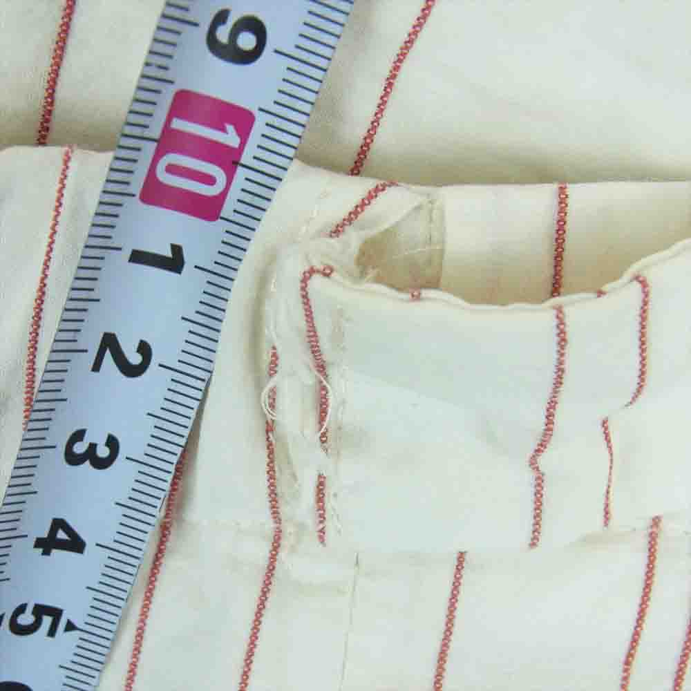 MARNI マルニ ストライプ ストレート パンツ オフホワイト系 レッド系 38【中古】