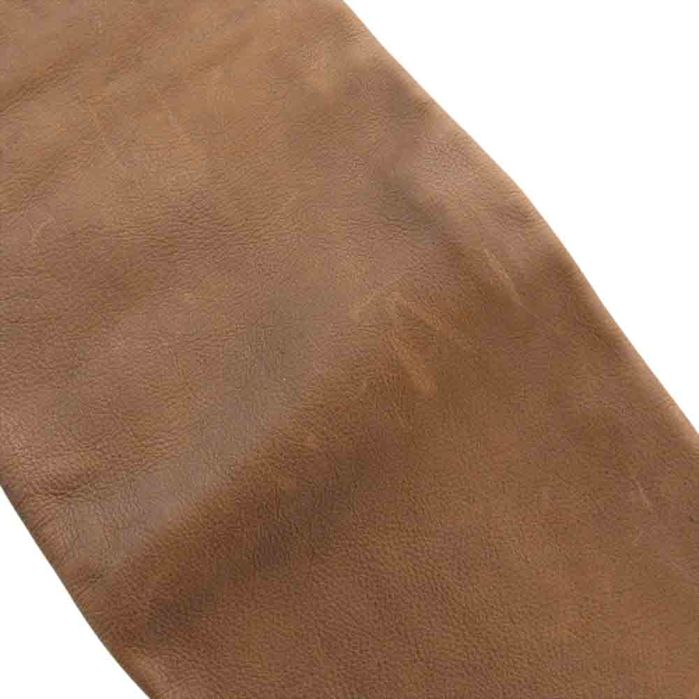 RRL ダブルアールエル PP-RD-YW-3810 牛革 レザー バイカー パンツ ブラウン系 28/30【中古】