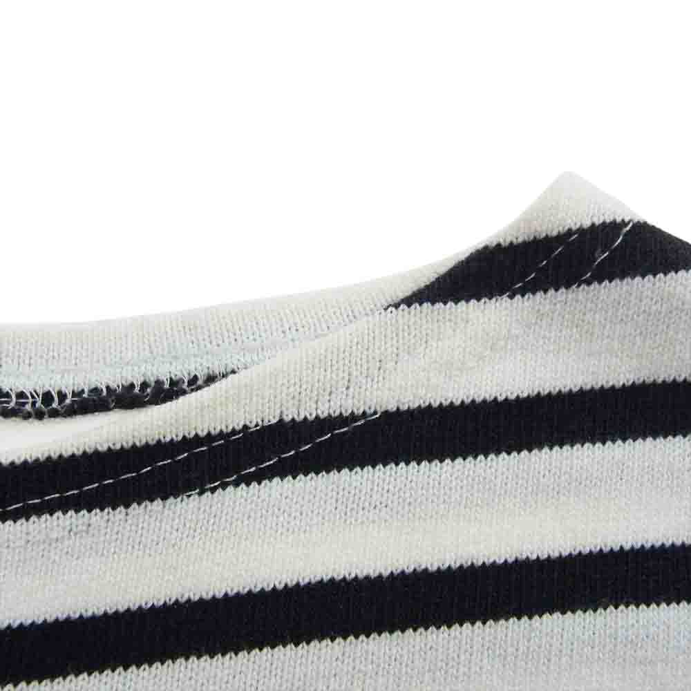 SAINT JAMES セントジェームス OUESSANT ウエッソン ボーダー バスクシャツ 長袖 Tシャツ ホワイト系 ブラック系 SM【中古】