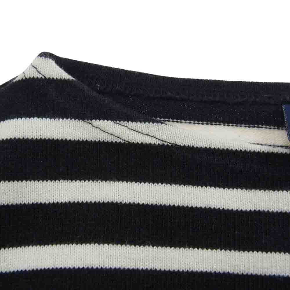 SAINT JAMES セントジェームス OUESSANT ウエッソン ボーダー バスクシャツ 長袖 Tシャツ ブラック系 ホワイト系 XS【中古】