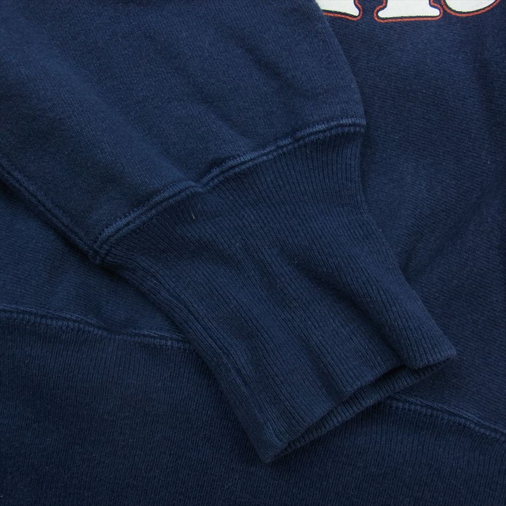 Champion チャンピオン ヴィンテージ 90s 刺繍タグ メキシコ製 リバースウィーブ プリント スウェット ネイビー系 M【中古】