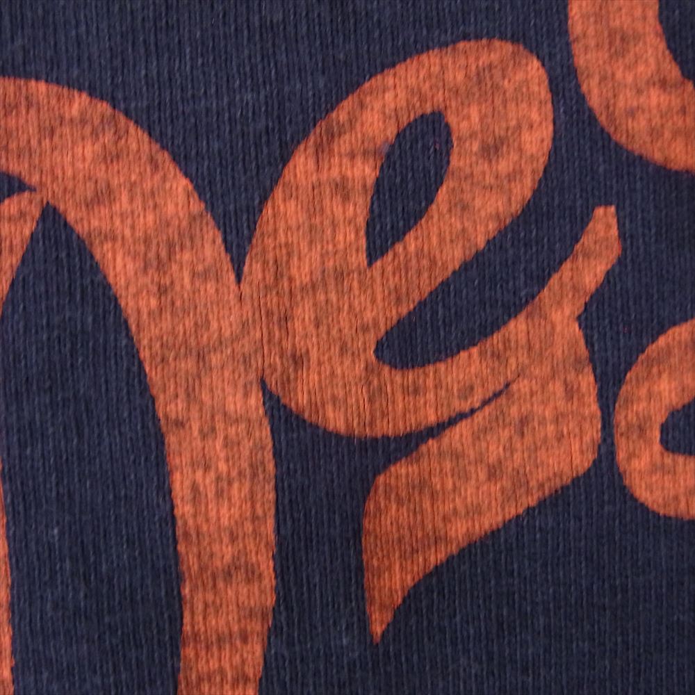 デラックスウエア ロゴ プリント 半袖 Tシャツ ネイビー系 L【中古】