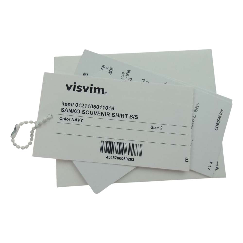 VISVIM ビズビム 21SS 0121105011016 SANKO SOUVENIR SHIRT S/S ボーリング 半袖 シャツ ネイビー系 2【美品】【中古】