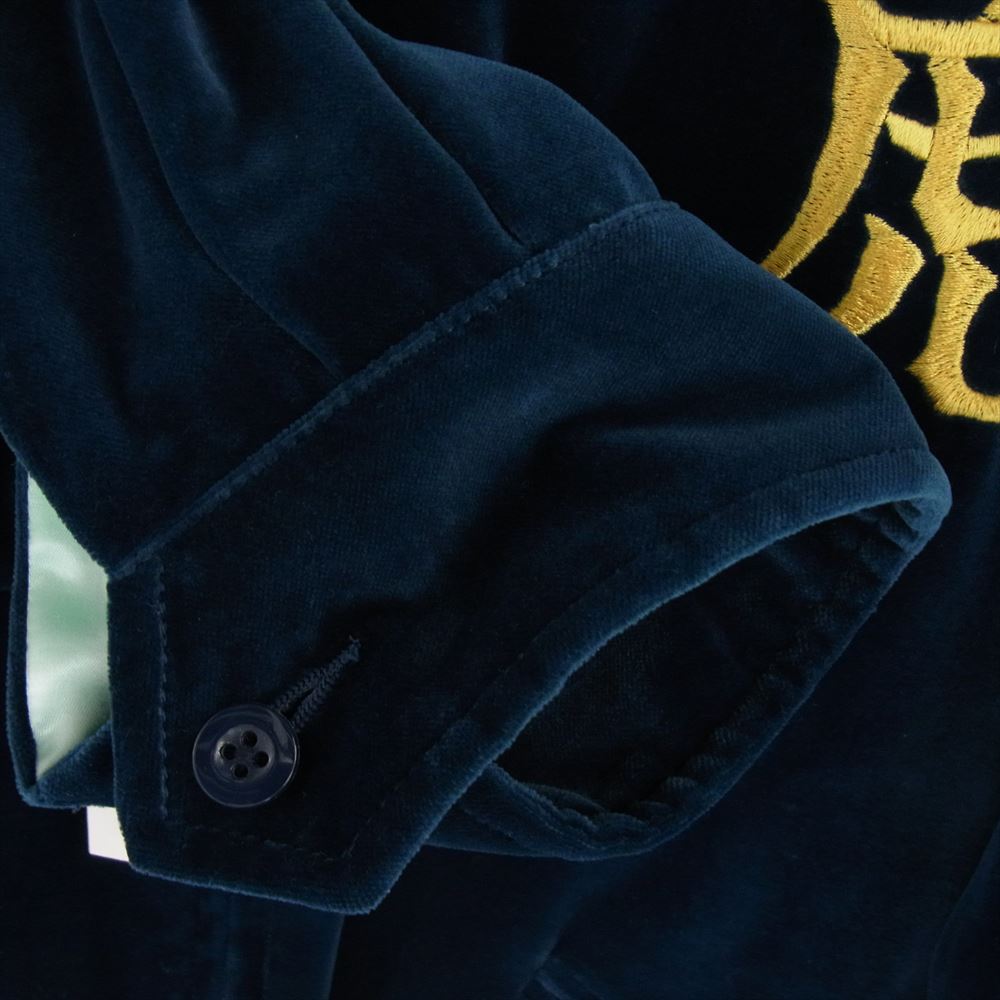 WACKO MARIA ワコマリア WOLFSHEAD-WM-ML07 × WOLF’S HEAD VIETNAM JACKET ウルフズヘッド ベルベット ベトナム ジャケット 虎 ブルー系 M【極上美品】【中古】