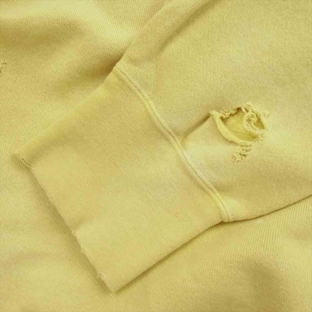 VISVIM ビズビム 0123105010018 COURT SWEAT L/S CRASH ダメージ加工 スウェット トレーナー イエロー系 3【新古品】【未使用】【中古】