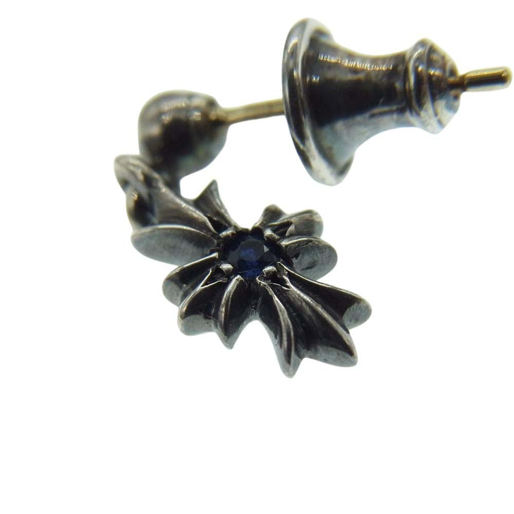 CHROME HEARTS クロムハーツ(原本無) TNY E CH PLS 1 SAP タイニーECH プラス ドロップ 1サファイア ピアス シルバー系【中古】