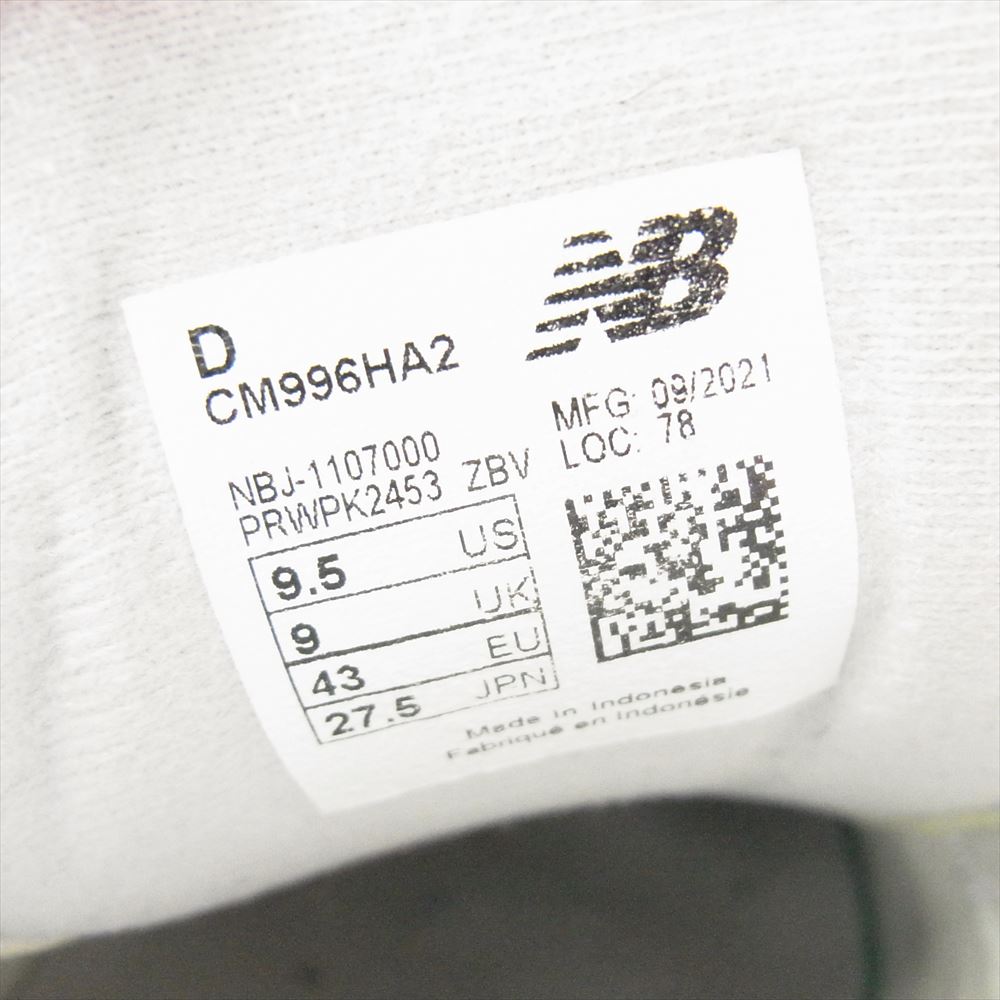 NEW BALANCE ニューバランス CM996HA2 ローカット スニーカー ホワイト系 27.5cm【中古】