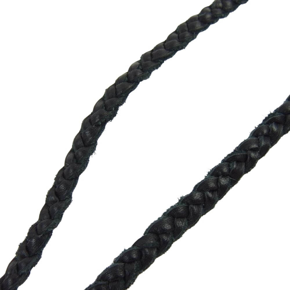 CHROME HEARTS クロムハーツ(原本無) LEATHER BRAID スクロール レザー ブレード ネックレス ブラック系【中古】
