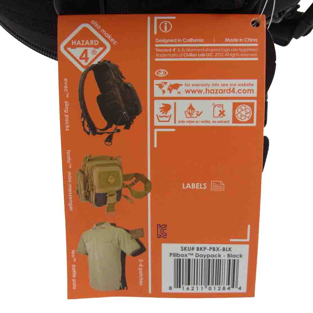ハザード4 Pillbox Daypack Black ミリタリー バッグ パック ブラック系【新古品】【未使用】【中古】