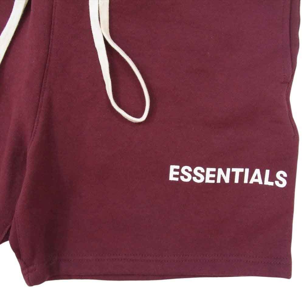 FEAR OF GOD フィアオブゴッド Essentials Graphic Sweat Shorts エッセンシャルズ ロゴ ドローコード ショーツ ハーフ パンツ バーガンディ エンジ系 S【中古】