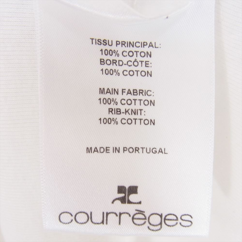 クレージュ PERJTG017JS0070 Reedition Contrast Tshirt ロゴ ワッペン 半袖 リンガー Tシャツ カットソー ホワイト系 S【中古】