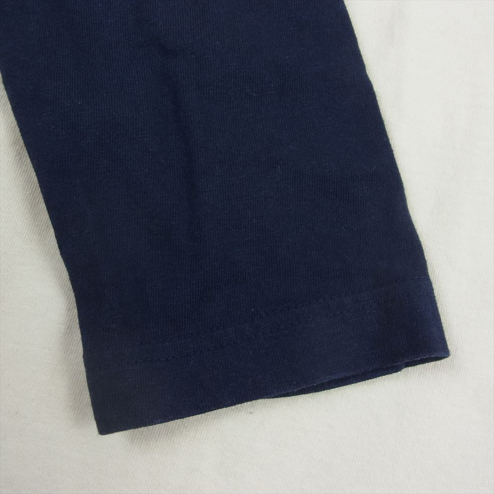 STUDIO D’ARTISAN ステュディオダルチザン 9932B ロゴプリント ラグラン 七分袖 Tシャツ カットソー ネイビー系 XL【中古】
