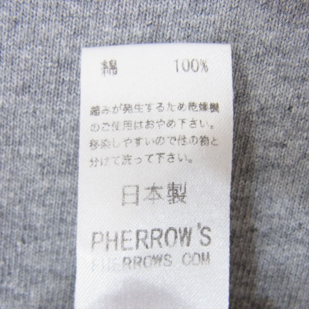 Pherrow's フェローズ MOTOR SERVICE STATION プリント 半袖 Tシャツ カットソー クルーネック グレー系 XL【中古】