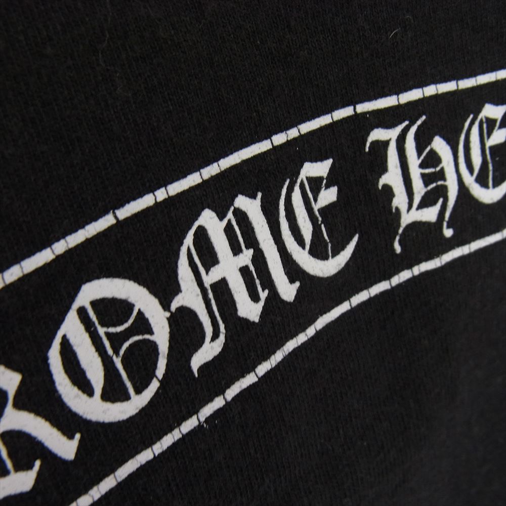 CHROME HEARTS クロムハーツ(原本無) ネックロゴ ダブルCHクロス バックプリント ポケット付き 半袖 Tシャツ ブラック系 M【中古】