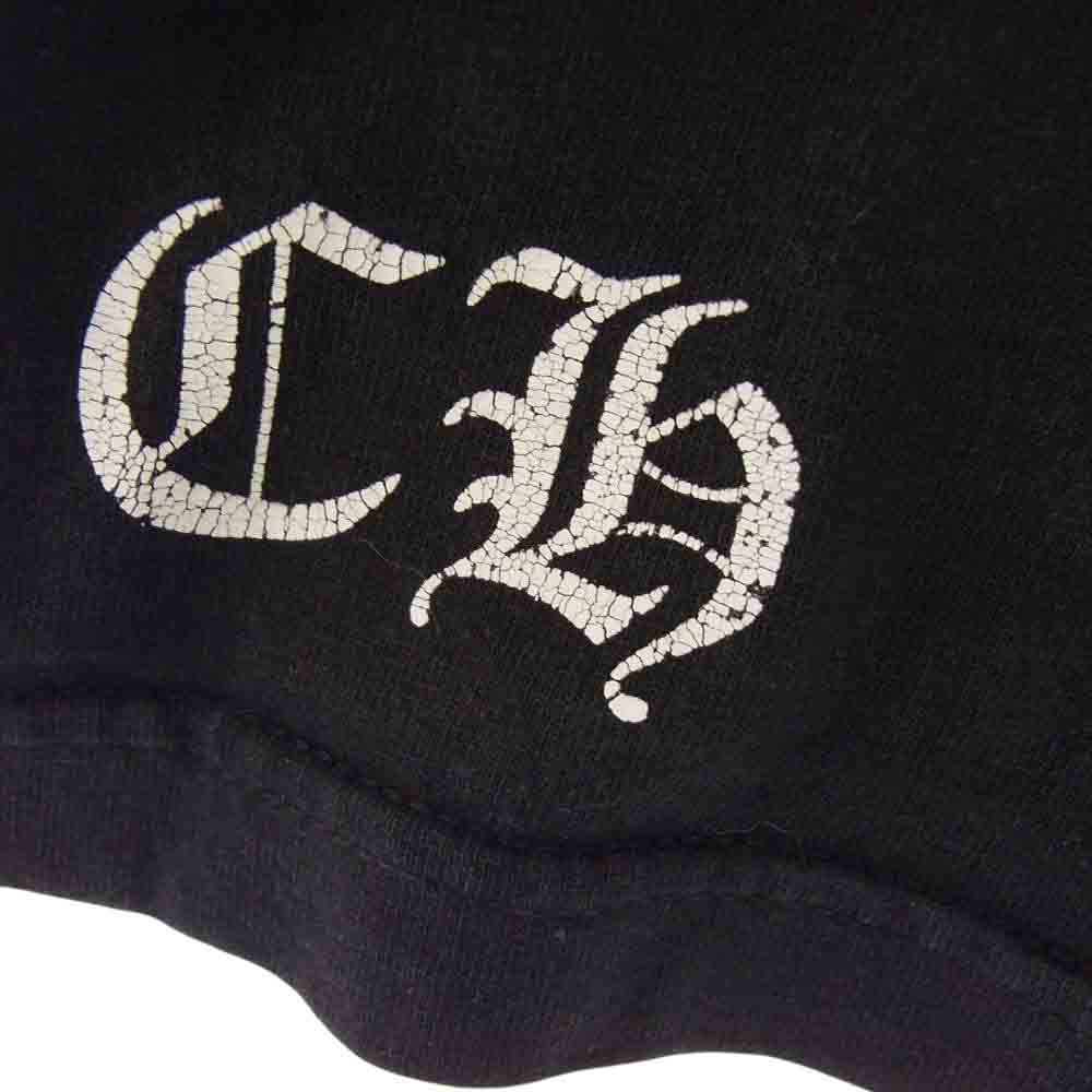 CHROME HEARTS クロムハーツ(原本無) CHプラス ホースシュー バックプリント 袖プリント ポケット付き 長袖 Tシャツ ブラック ブラック系 M【中古】