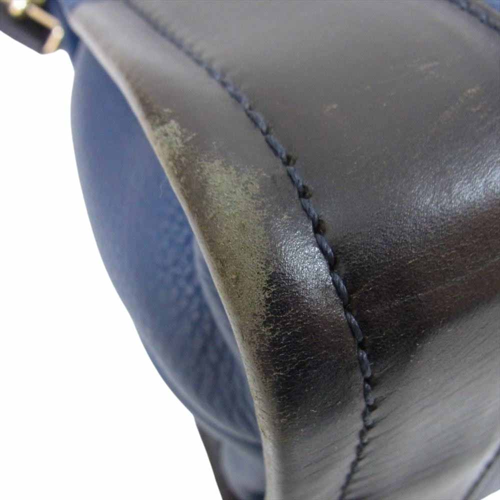 STEFANOMANO ステファノマーノ 2way ビジネス トート バッグ ブリーフケース ネイビー系【中古】