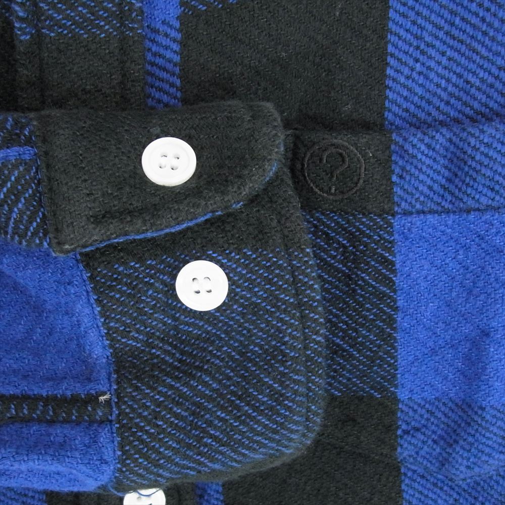 シークエル NEL CHECK SHIRT ボタンダウン ネル チェック 長袖 シャツ ブルー ブルー系 XL【中古】