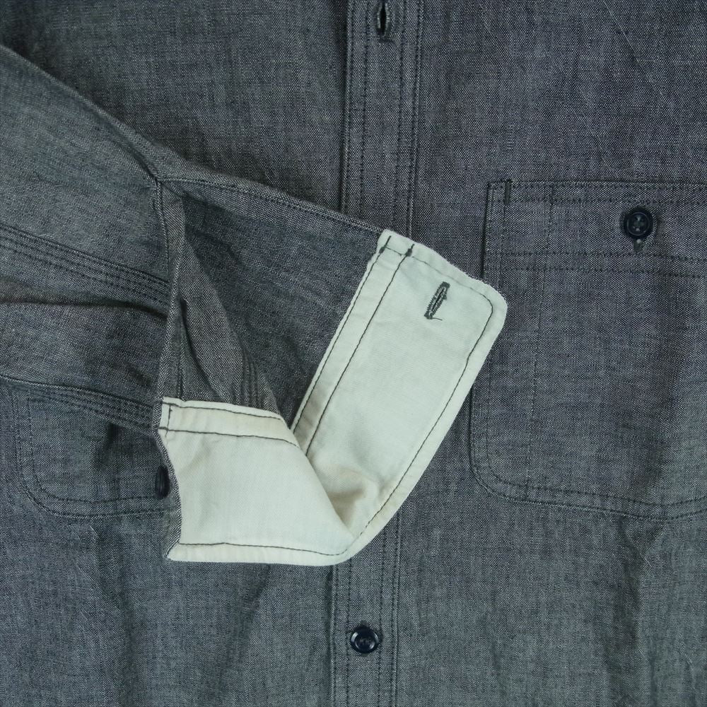 BEAMS ビームス BEAMS PLUS 長袖 WORK Chambray シャンブレー シャツ コットン 日本製 グレー系 S【中古】