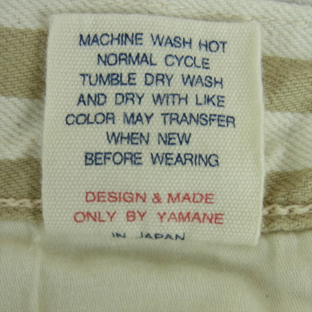 EVISU エヴィス 2001 コットン ストライプ ショート パンツ 日本製 ベージュ系 オフホワイト系 34【中古】