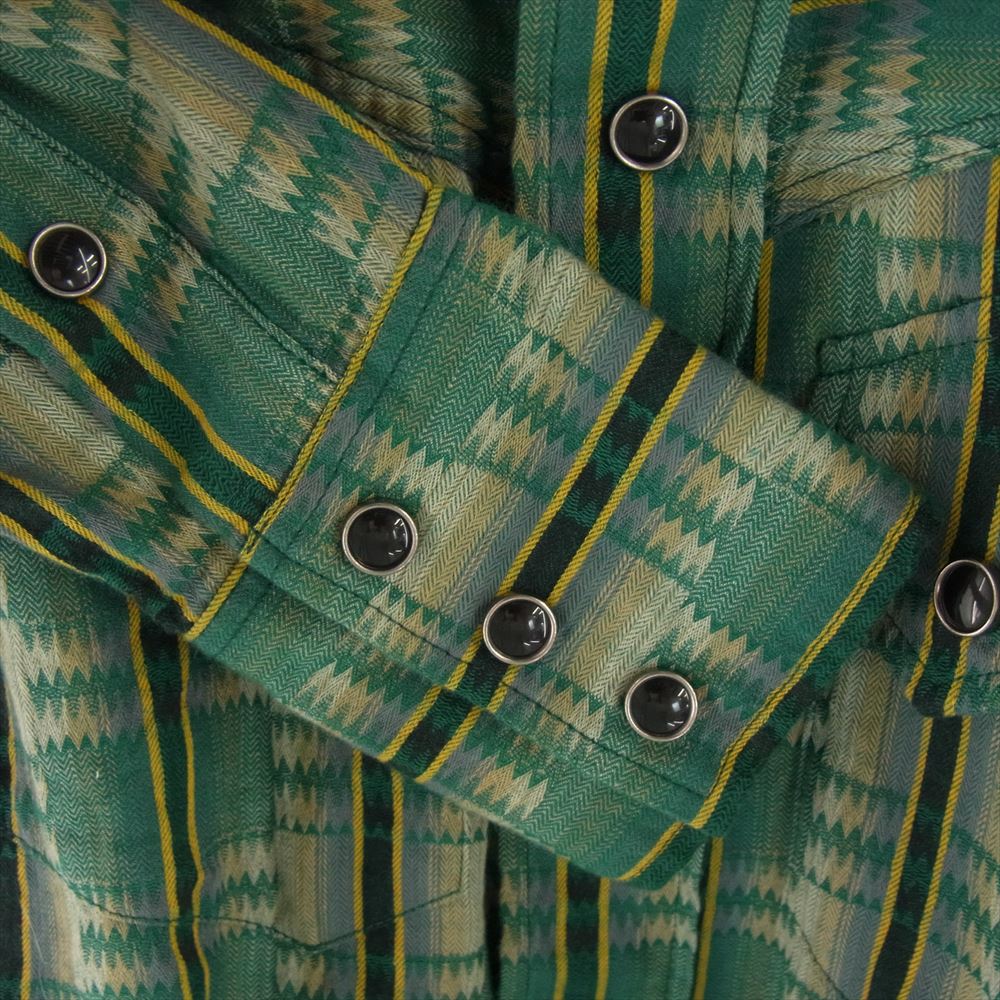 SUGAR CANE シュガーケーン SC24721 長袖 チェック ウエスタン シャツ グリーン系 S【美品】【中古】