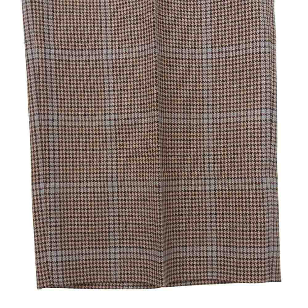 Adam et Rope' アダムエロペ GMS-19070-B 千鳥格子 チェック ストレート ウール ワイド スラックスパンツ ブラウン系 M【中古】