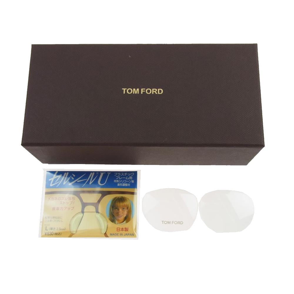 TOM FORD トムフォード TF5178 アジアンフィット ウエリントン メガネ 眼鏡 ブラック系 50□21【中古】
