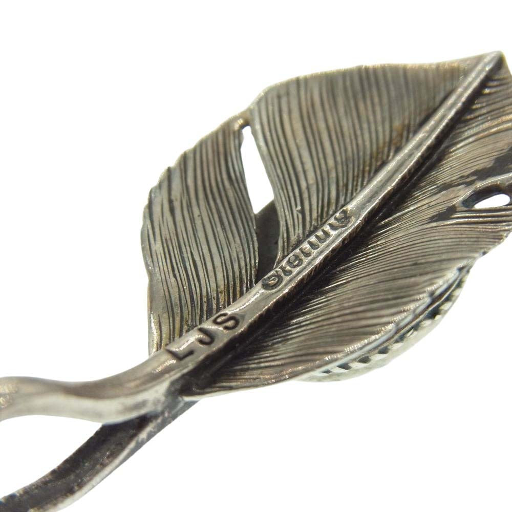 ラッキージョン フェザー ターコイズ ストーン ペンダントトップ シルバー系 ブルー系【中古】