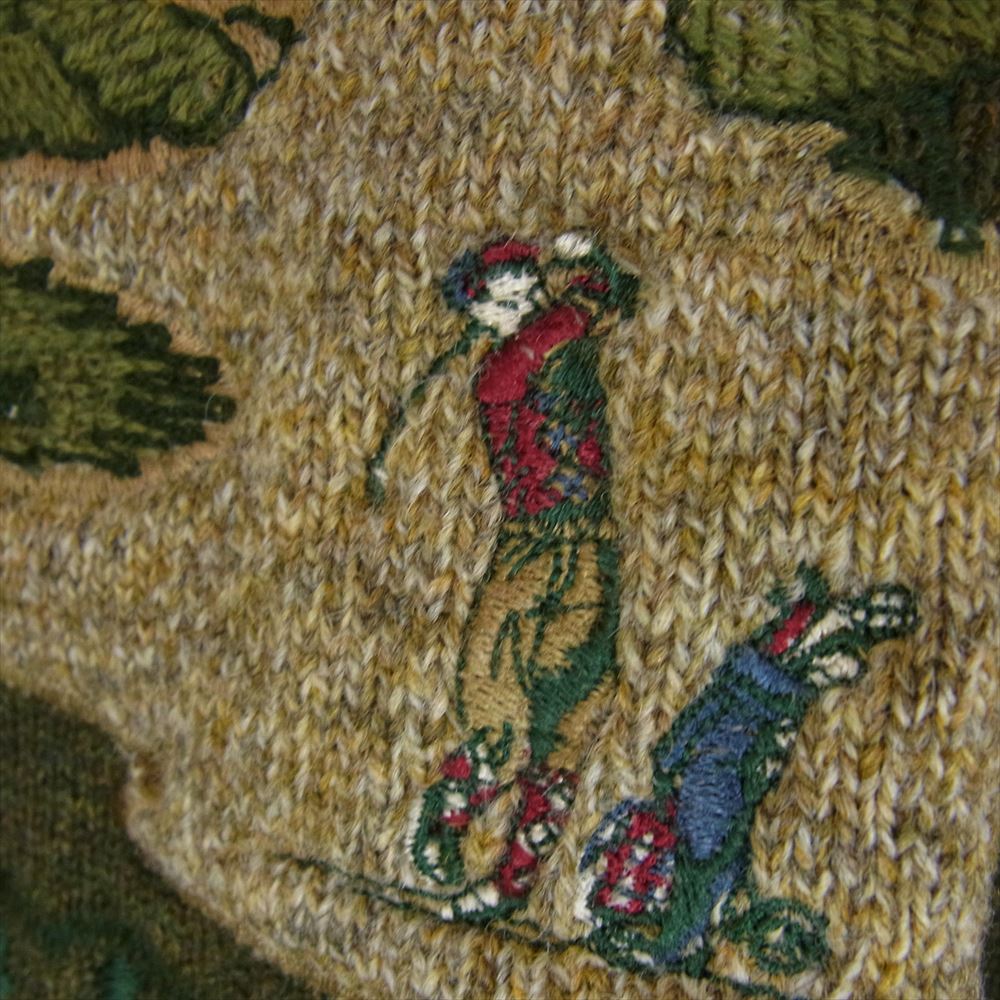 BURBERRY バーバリー burberrys ゴルフ ロゴ 刺繍 ニット グリーン系 42【中古】