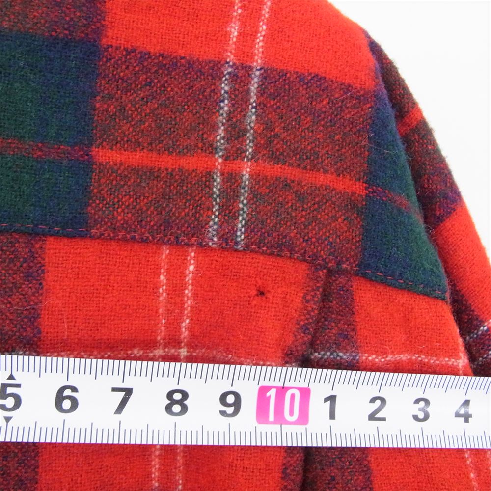 PENDLETON ペンドルトン 70s USA製 ヴィンテージ ウール チェック 長袖 シャツ レッド系 XL【中古】